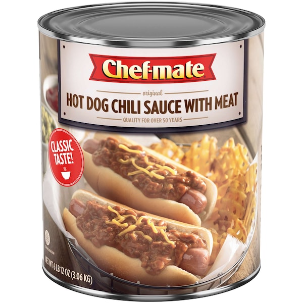Chef-Mate Chef-Mate Hot Dog Chili Sauce With Meat 108 oz. Can, PK6 10050000051585 - main